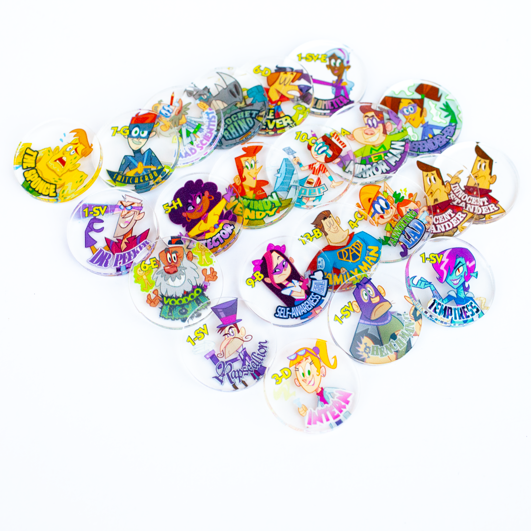 One Night Ultimate Super Villains Plastic Tokens